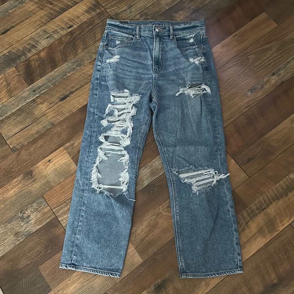 american eagle distressed highest rise 90s boyfriend jeans